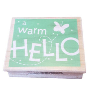 Hero Arts Warm Hello Confetti Butterfly Wood Mounted Rubber Stamp E3732